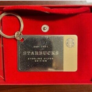 Starbucks Sterling Silver Key Chain Gift Card 2014 Limited Edition $50 New Box